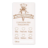 Étiquette Pastry Piping Bag Bakery Allergy Alert Baked Goods (Devant)