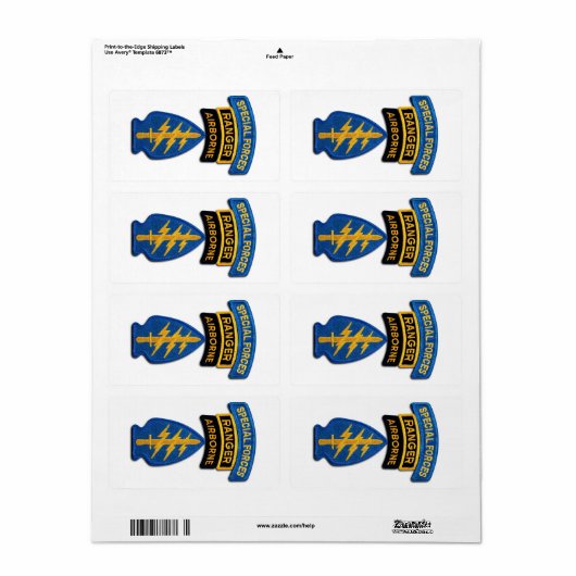 Étiquette Patch des vétérans des forces spéciales des forces (Feuille entière)