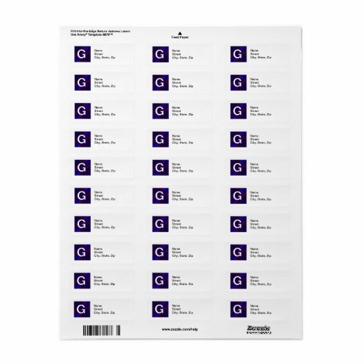 Étiquette Patchwork circulaire de dégradé bleu à pourpre (Feuille entière)