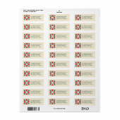 Étiquette Patchwork Noël Rouge et Vert Adresse de Retour (Feuille entière)