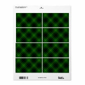 Étiquette Pâte verte de tartan MacArthur (Feuille entière)