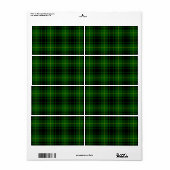 Étiquette Pâte verte de tartan MacArthur (Feuille entière)