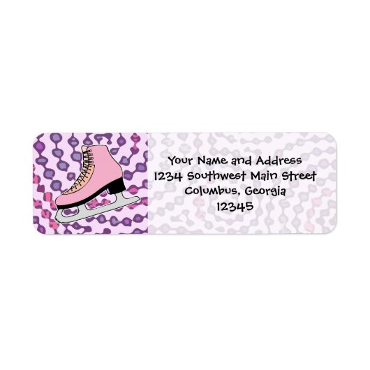 Étiquette Patinage sur glace, Patinage rose (Devant)