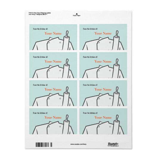 Étiquette pâtissier (Feuille entière)