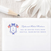 Étiquette Patriotic Crest Wedding Return Address (En situation)