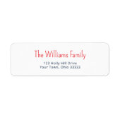 Étiquette Patriotic Red Blue Nom de famille Adresse de retou (Devant)