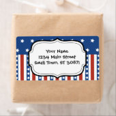 Étiquette Patriotic Stars Stripes Freedom Drapeau 4 juillet (En situation)