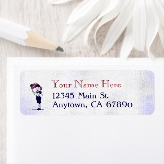 Étiquette Patriotic US Flag and Fireworks Custom Address (En situation)