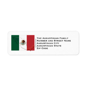 Étiquette Patriotique   DRAPEAU DU MEXIQUE
