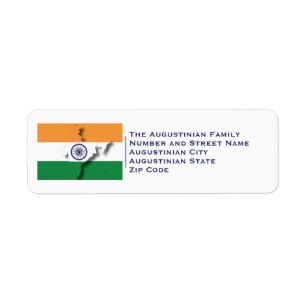 Étiquette Patriotique DRAPEAU INDIEN