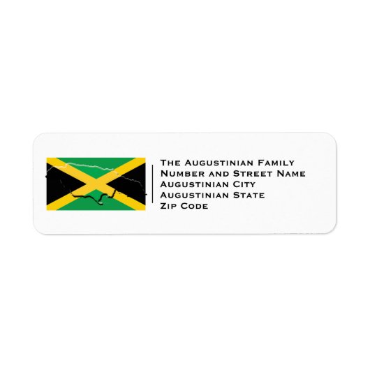 Étiquette Patriotique | Drapeau jamaïcain | JAMAICA Adresse (Devant)