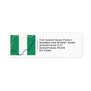 Étiquette Patriotique Drapeau NIGERIA