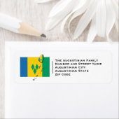 Étiquette Patriotique | Drapeau ST VINCENT (En situation)