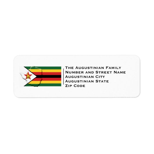 Étiquette Patriotique | DRAPEAU ZIMBABWE (Devant)