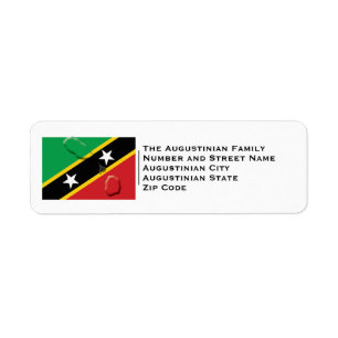Étiquette Patriotique ST KITTS ET NEVIS FLAG