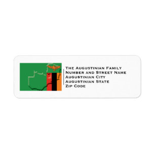 Étiquette Patriotique   ZAMBIA FLAG