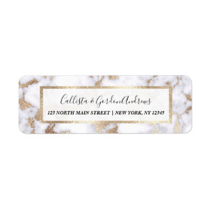 Étiquette Pattern de Chic White Gold Foil