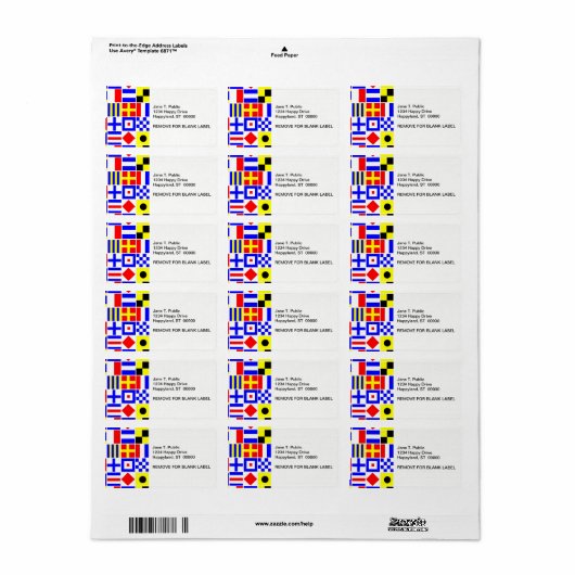 Étiquette Pattern de Colorful (Feuille entière)