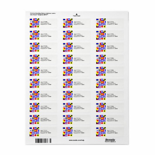 Étiquette Pattern de Colorful (Feuille entière)