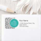 Étiquette Patterns bleus et monogram bleu (En situation)