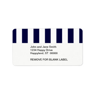 Étiquette Patters de Navy Blue and White Extra Large Stripe