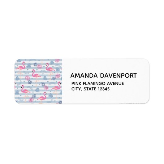 Étiquette Patters de Whimsical Flamingo et Pineapple (Devant)