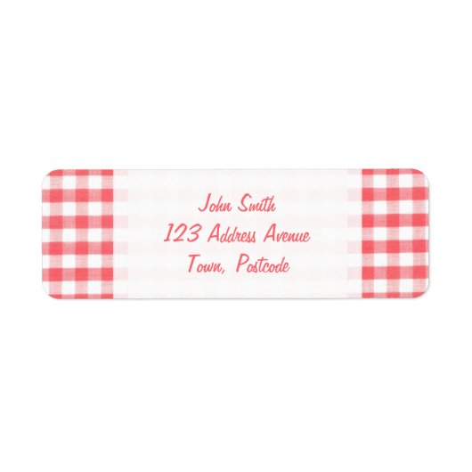 Étiquette Patters rouges Gingham (Devant)