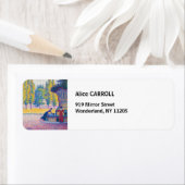 Étiquette Paul Signac - Fontaine des Lices, Saint-Tropez (En situation)