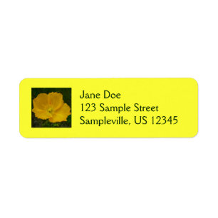 Étiquette Pavot jaune Fleur sauvage de l'Alaska Floral