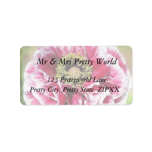 Étiquette Pavot rouillé - Rose riche (Devant)