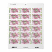 Étiquette Pavot rouillé - Rose riche (Feuille entière)