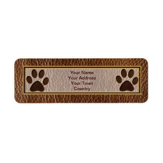Étiquette Paw À Apparence En Cuir
