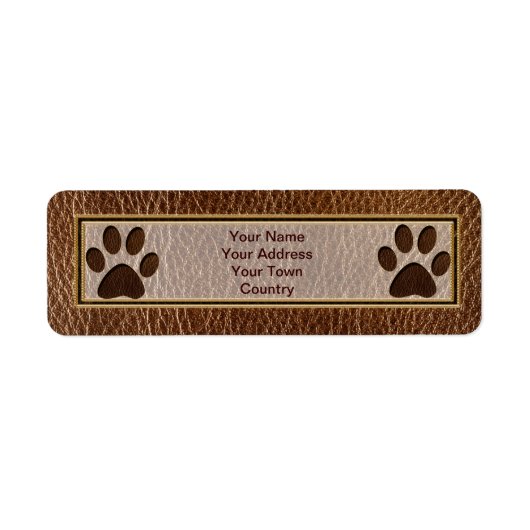 Étiquette Paw À Apparence En Cuir (Devant)