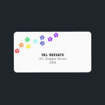 Étiquette Paw Chien Arc-en-ciel<br><div class="desc">Créez un autocollant de marque mémorable pour votre entreprise afin de montrer à vos clients combien vous appréciez leur entreprise.</div>