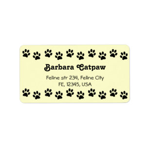 Étiquette Pawprint, adresse personnalisée, Empreinte de patt