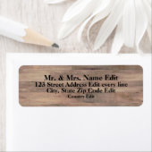 Étiquette Pays - Bois de retour (En situation)