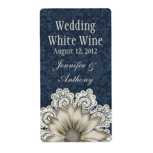Étiquette Pays Denim & Ivory Lace Mariage Mini Vin (Devant)