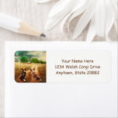 Étiquette Pays Gallois Corgis (En situation)