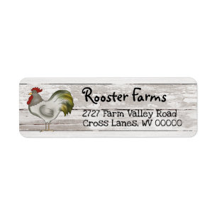 Étiquette Pays primitif Adresse de retour Label avec Rooste