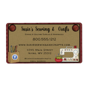 Étiquette Pays Primitif Artisanat de couture Entreprise Rust