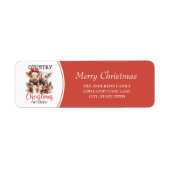 Étiquette Pays rustique Joyeux Noël Voeux Jote Cochon (Devant)