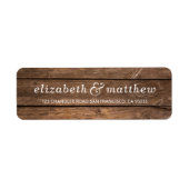 Étiquette Pays Typographie rustique Bois foncé Adresse de re (Devant)