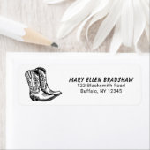 Étiquette Pays Western Cowboy Boot Adresse de retour Label (En situation)