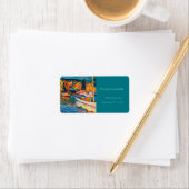 Étiquette Paysage d'automne avec bateaux de Wassily Kandinsk (En situation)