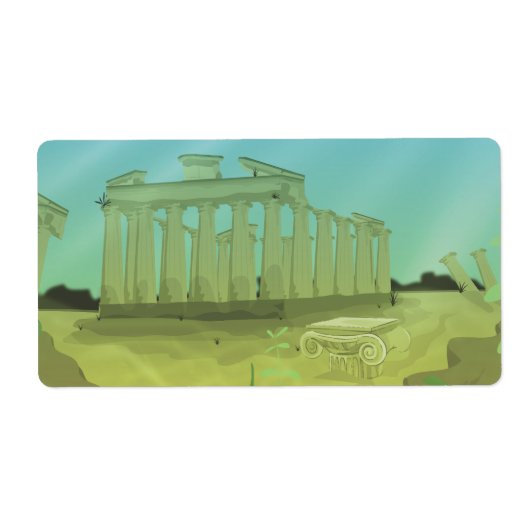 Étiquette Paysage de dessins animés Atlantas (Devant)