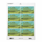 Étiquette Paysage de dessins animés Atlantas (Feuille entière)