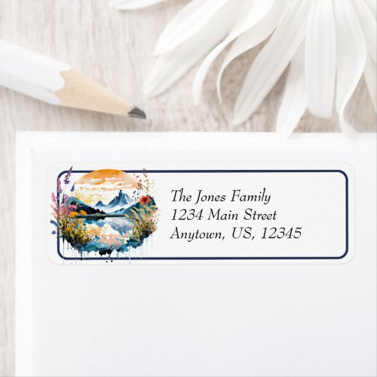 Étiquette Paysage de montagne (En situation)