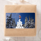 Étiquette Paysage d'hiver de Noël (En situation)