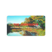 Étiquette Paysage Rivière Arbres Art (Devant)