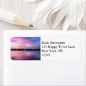 Étiquette Paysage rose pittoresque (En situation)